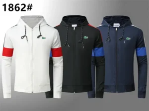 Lacoste Men's Waterproof Windbreaker Jacket Lightweight Colorblock Sport Track Jacket for Running Training Casual Wear Free Shipping L1862