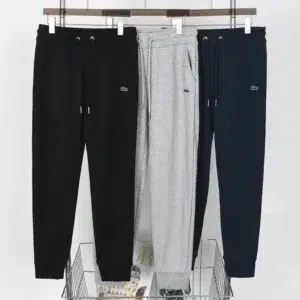 Lacoste Men’s 100% Cotton Long Sweatpants Soft Casual Joggers Comfortable Lounge Pants with Elastic Waist Free Shipping 2710