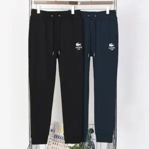 Lacoste Men’s 100% Cotton Long Sweatpants Soft Casual Joggers Comfortable Lounge Pants with Elastic Waist Free Shipping 2720