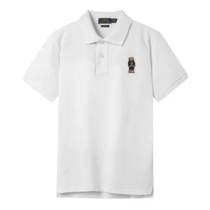 High Quality Ralph Lauren Men’s Bear Polo Shirt 100% Cotton Slim Fit Short Sleeve Polo T-Shirt Golf Casual Wear Style 8836