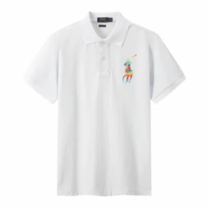 High Quality Ralph Lauren Men’s Big Multicolored Pony Polo Shirt 100% Cotton Slim Fit Short Sleeve Polo T-Shirt Golf Casual Wear Style 8838