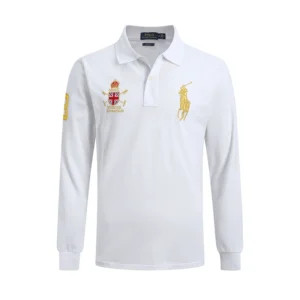 High Quality Ralph Lauren Men’s Big Pony Polo Shirt 100% Cotton Slim Fit Long Sleeve Polo T-Shirt Golf Casual Wear 9922