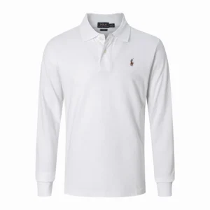 High Quality Ralph Lauren Men’s Multicolored Pony Polo Shirt 100% Cotton Slim Fit Long Sleeve Polo T-Shirt Golf Casual Wear 9935