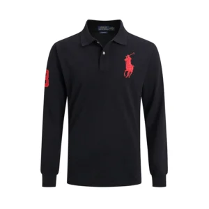 High Quality Ralph Lauren Men’s Big Pony Polo Shirt 100% Cotton Slim Fit Long Sleeve Polo T-Shirt Golf Casual Wear 9920